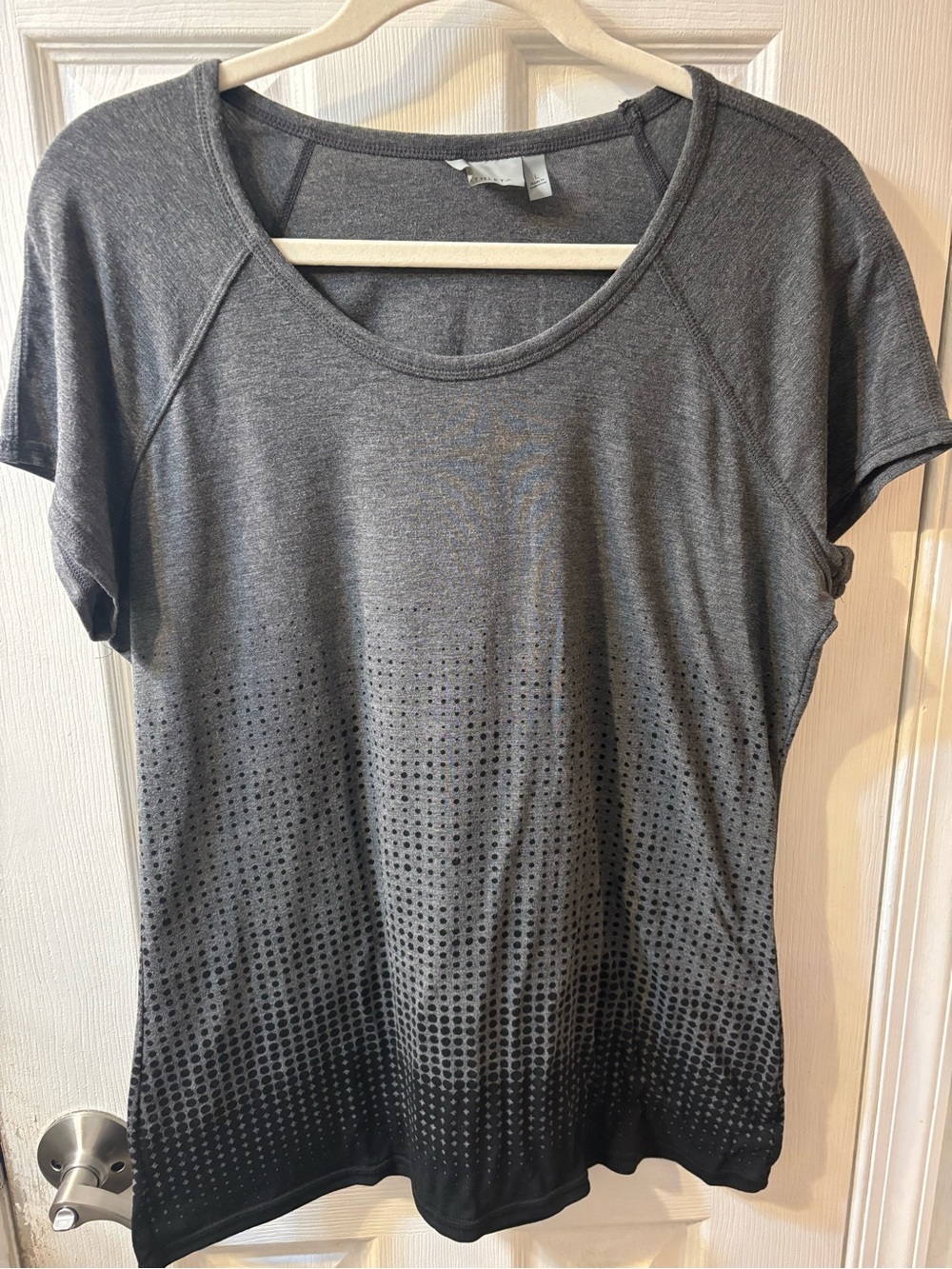 Athleta Charcoal to Black Gradient Active Short Sleeve Tee